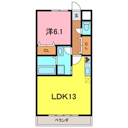 アンプルール　リーブル　悠Ⅱの物件間取画像